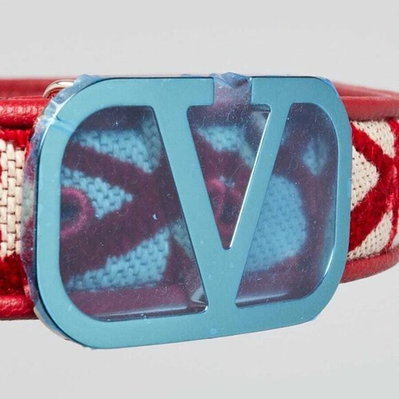 Valentino Naturale/Red Iconographe Fabric Le Grand Deuxieme Small Shoulder Bag - Picture 8 of 11